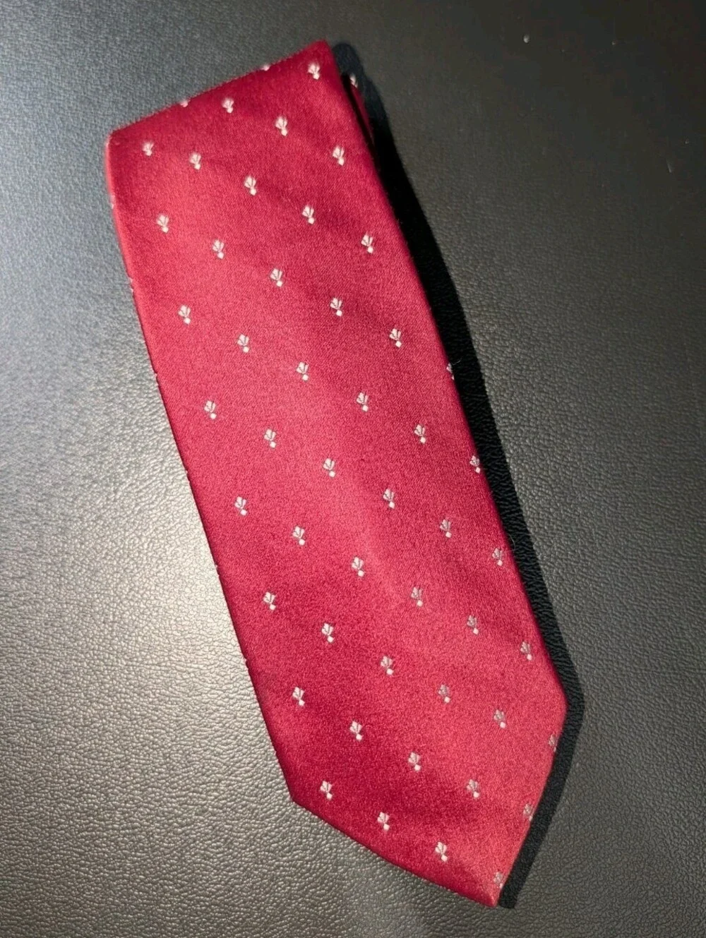 Vintage Christian Dior Skinny Tie Red Geometric